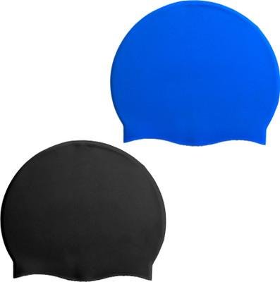 

TG TBBCAP04 Swimming Cap(Multicolor, Pack of 2), Black;blue