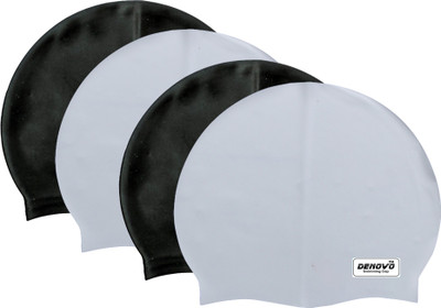 

DeNovo Imported Set of 4 Swimming Cap(Multicolor, Pack of 4), Black;grey