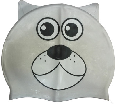 

GB Junior Dog Print Swimming Cap(Grey, Pack of 1)