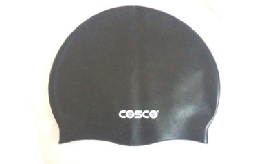 

Cosco Single color Swimming Cap(Black, Pack of 1)
