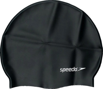 

Speedo Plain Flat Silicon Swimming Cap(Black, Pack of 1)