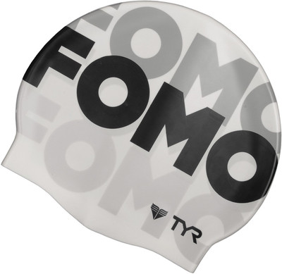 

TYR FOMO Swimming Cap(Multicolor, Pack of 1), Black;white