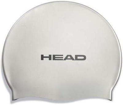 

Head Silicone Flat Swimming Cap(Silver, Pack of 1)
