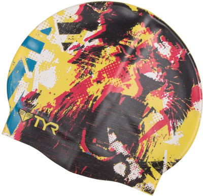 

TYR THE KING Swimming Cap(Multicolor, Pack of 1), Black;yellow
