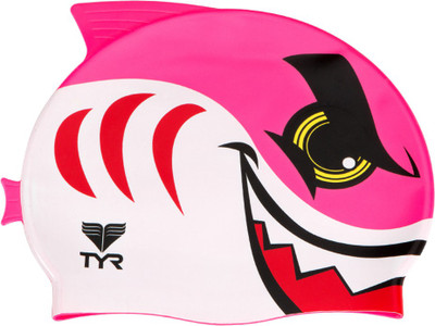 

TYR Shark Swim Silicone Swimming Cap(Pink)