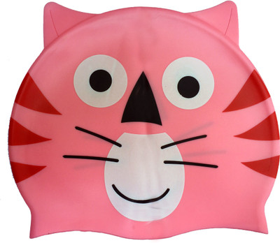

GB Junior Cat Print Swimming Cap(Pink, Pack of 1)