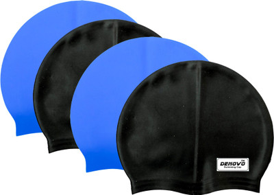 

DeNovo Imported Set of 4 Swimming Cap(Multicolor, Pack of 4), Black;blue