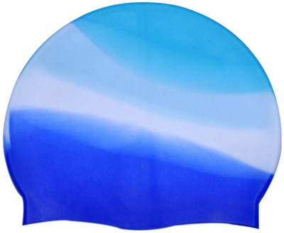 

swimcart BLUE WHITE MULTI COLOR UNISEX Swimming Cap(Multicolor, Pack of 1)