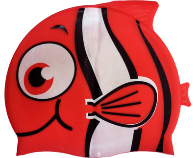 

GB Happy Fish Junior Swimming Cap(Red, Pack of 1)