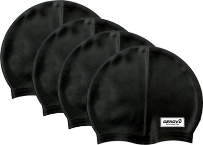 

DeNovo Imported Set of 4 Swimming Cap(Black, Pack of 4)