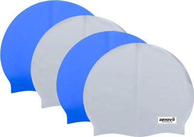 

DeNovo Imported Set of 4 Swimming Cap(Multicolor, Pack of 4), Blue;grey
