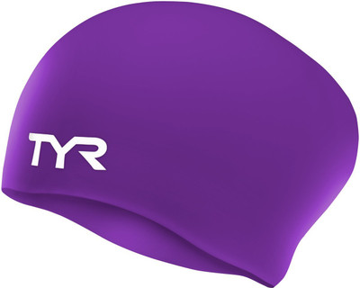TYR LONG HAIR SILICON Swimming Cap(Purple, Pack of 1)