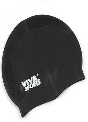 

Viva Sports Embossed Swimming Cap(Black, Pack of 1)