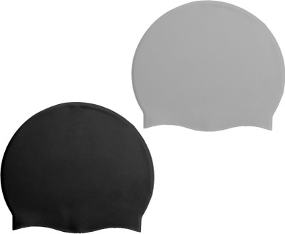 

TG TBGCAP03 Swimming Cap(Multicolor, Pack of 2), Black;grey