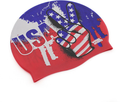 

Viva Sports Country USA Swimming Cap(Red, Pack of 1)