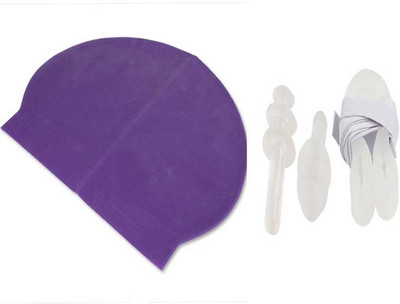 

Futaba Nose and Ear Plugs Combo Swimming Cap(Purple, Pack of 1)