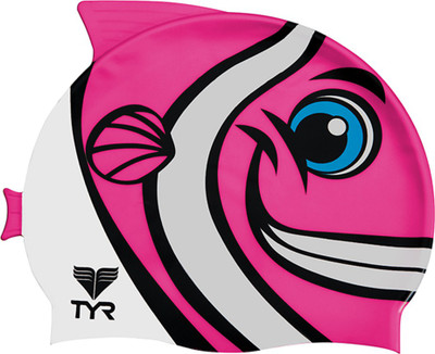

TYR Happy Fish Swim Silicone Swimming Cap(Pink)
