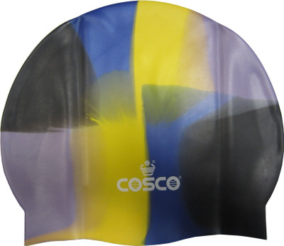

Cosco Silicone Multi Color Swimming Cap(Multicolor), Black;blue;yellow