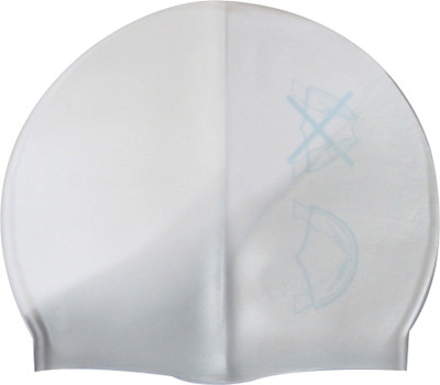 

Neska Moda Fit Swimming Cap(Multicolor, Pack of 1), Grey;white