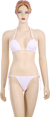 

Nimra Fashion Triangle Cup Bikini Solid Women's Swimsuit, White