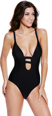 

N-Gal Solid Women's Swimsuit, Black