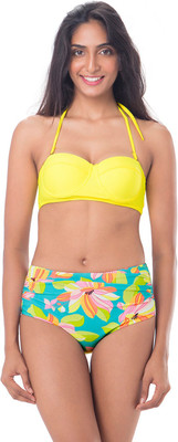 

PrettySecrets Floral Print Women's Swimsuit, Blue;multi colour