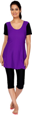 

Carrel Solid Women's Swimsuit, Black;purple