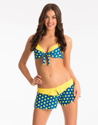 

PrettySecrets Polka Print Women's Swimsuit, Blue;polka