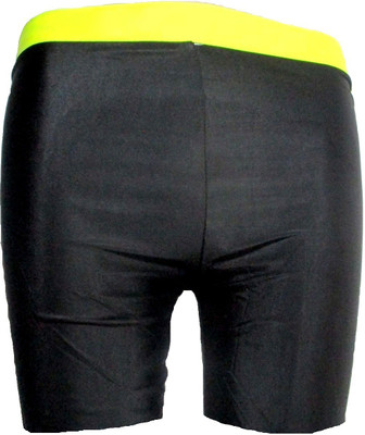 

Sports 101 AquaPro Men's Swim Shorts Solid Men's Swimsuit, Blackyellow