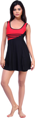 

Carrel Solid Women's Swimsuit, Red and black