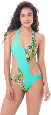 

PrettySecrets Printed Women's Swimsuit, Green;multicolour