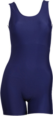 

Veloz Half Legsuit Knee Length Solid Women's Swimsuit, Blue