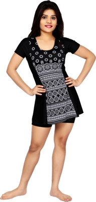 

Carrel Printed Women's Swimsuit, Black;white