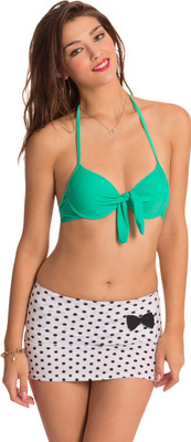 

PrettySecrets Green Tropical Polka Print Girls Swimsuit, Teal