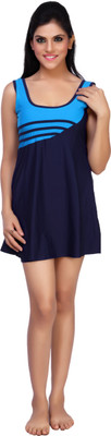 

Carrel Solid Women's Swimsuit, Blue and dark blue
