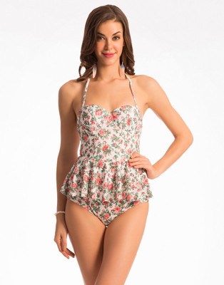 

PrettySecrets Fashion Printed Girls Swimsuit, White;multi colour / print;floral