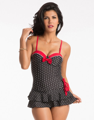 

PrettySecrets Polka Print Girls Swimsuit, Black