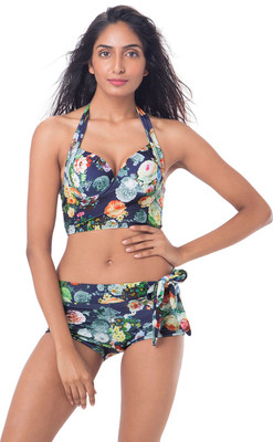 

PrettySecrets Floral Print Women's Swimsuit, Blue;multi colour