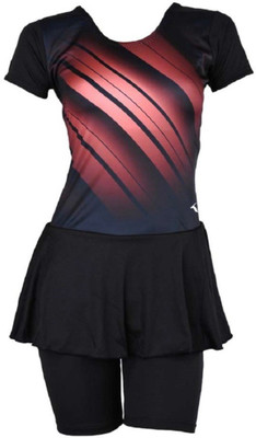 

Champ With Frock / Sleeve / cycling Printed Women's Swimsuit, Black;brown