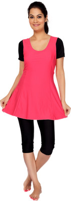 

Carrel Solid Women's Swimsuit, Black;pink