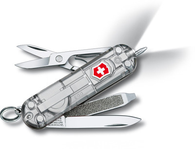 

Victorinox 0.6226.T7 - Signature Lite Silvertech 7 Function Multi Utility Swiss Knife(Silver Transparent)
