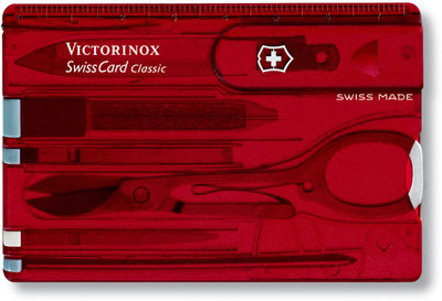 

Victorinox 0.7100.T - SwissCard Classic 10 Function Multi Utility Swiss Knife(Red, Transparent)