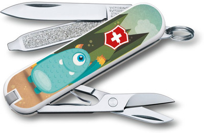 

Victorinox 0.6223.L1509 - Classic, 58mm, "Snack Time" 7 Function Multi Utility Swiss Knife(Multicolor)