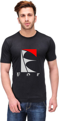 

Trendster Printed Men' Round Neck Black T-Shirt