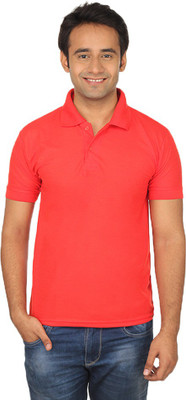 

Quetzal Solid Men's Polo Neck Red T-Shirt