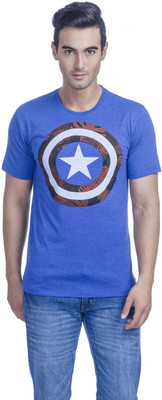 

Avengers Printed Men' Round Neck Blue T-Shirt, Royal blue melange