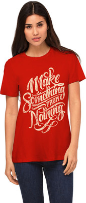 

Monzter Popcornz Graphic Print Women's Round Neck Red T-Shirt