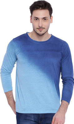 CAMPUS SUTRA Solid Men Round Neck Blue T-Shirt