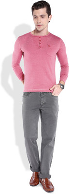 

Parx Solid Men's Henley Red T-Shirt