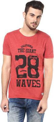 

Henry and Smith Printed Men's Round Neck Red T-Shirt, Tomato